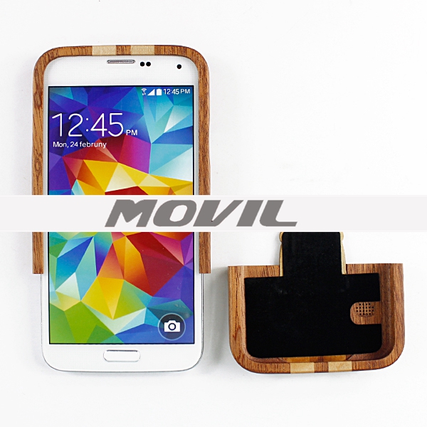 NP-2386 Funda de auténtica madera de bambú para Samsung Galaxy S5-10